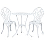 Gardeon 3PC Outdoor Setting Cast Aluminium Bistro Table Chair Patio White