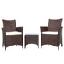 Gardeon 3pc Bistro Wicker Outdoor Furniture Set Brown