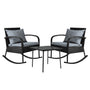 Gardeon 3 Piece Outdoor Chair Rocking Set - Black